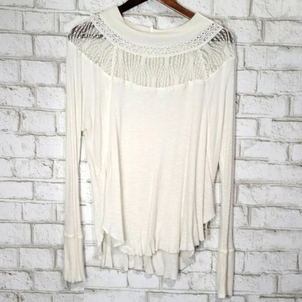NWOT Free People Spring Valley Top in Ivory